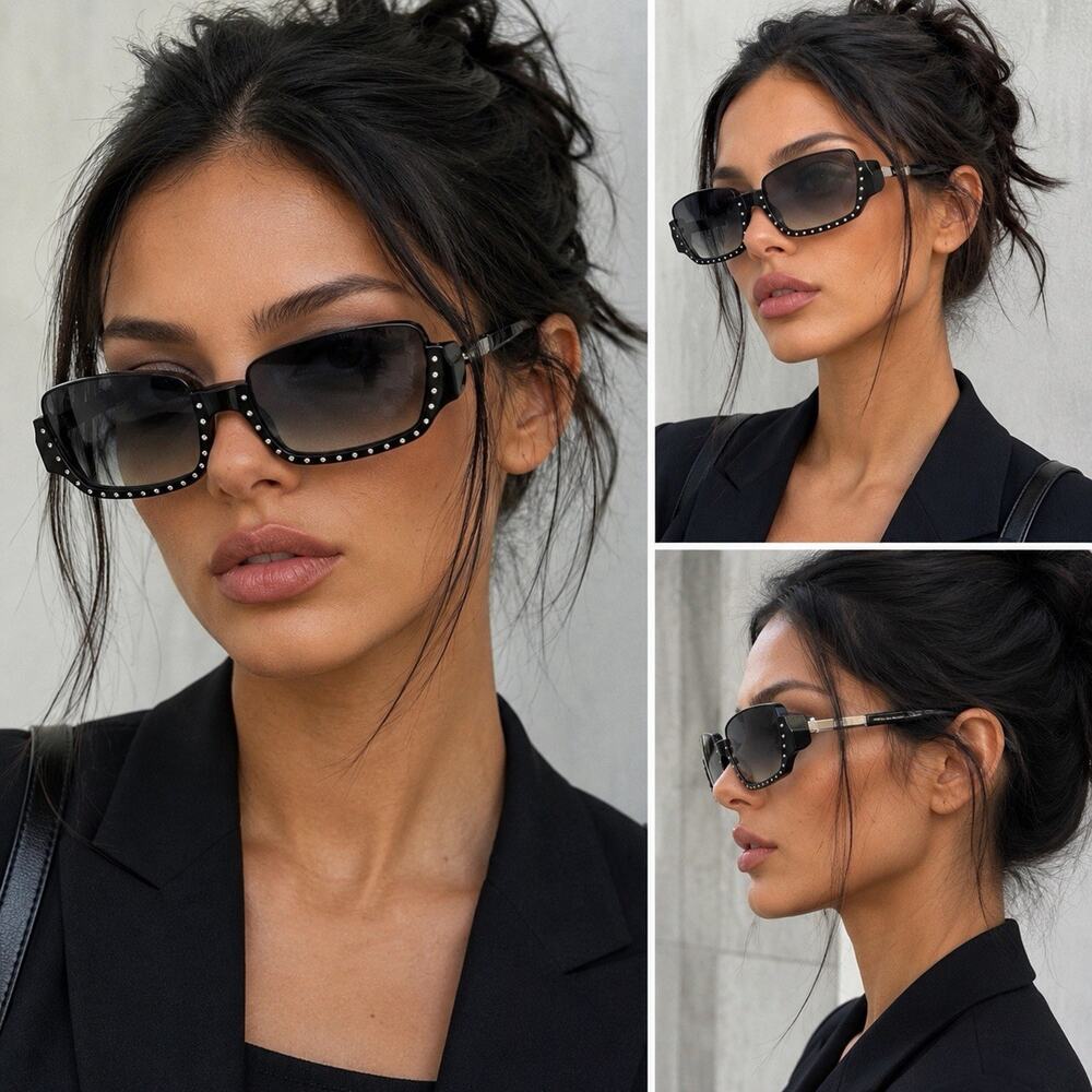 Vintage Alain Mikli M0151 Col 01 Sunglasses Studded Handmade France Y2K Rare